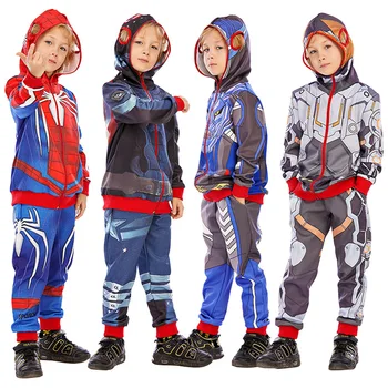 Zēnu Apģērbu Komplekti Tracksuit Bērniem, Treniņu, Sporta Darbojas Sporta Apģērbu Hoodies Top +Elsas Komplekts 2gab Nosaka Gadījuma Bērniem Sportwear