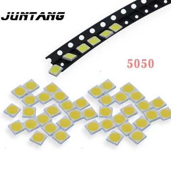 100gab SMD5050 LED chip balts / silti balts / auksti balta / sarkana / zaļa / zila / dzeltena 5050SMD LED 60MA 22-24LM 3 V 0.2 W