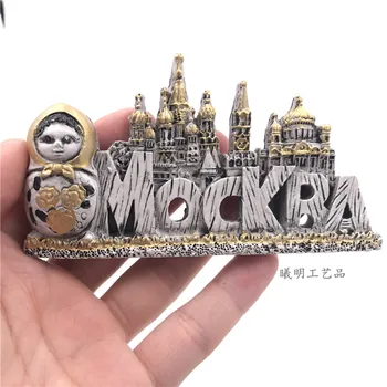 3D Sveķu Krievijas Ledusskapja Magnēts Maskavas Mockra Dekoratīvās Ledusskapis Magnēti, Uzlīmes Tūrisma Ceļojumu Suvenīru, DĀVANU IDEJAS