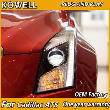 KOWELL Car Styling, lai Cadillac ATS Lukturi 2014. - 2015.gads ATS-L LED priekšējo Lukturu dienas gaitas lukturi Bi Xenon Lēcu High Low Beam Autostāvvieta Miglas Lukturi