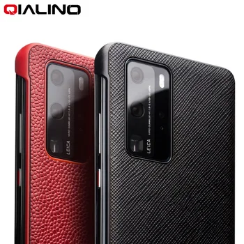 QIALINO Luksusa Īstas Ādas Pārsegu, lai Huawei P40 Pro/P30 Pro Fashion Smart Window Phone Gadījumā Huawei Mate 30 Pro