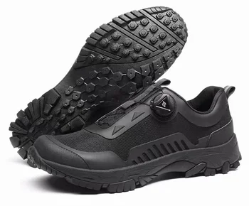 Vīriešu Anti-scratch Oxford audums quick-cilpu apmācības kurpes Vīriešu taktiskās neslīdoša elpojoši pārgājienu apmācību reakcijas apavi