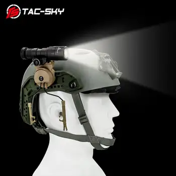 TS TAC-SKY Taktiskās Austiņas Comtac II III Turētājs Ātri Ops Core Ķivere LOKA Dzelzceļa Adapteri un Taktiskais Lukturītis Montāžas Komplekts