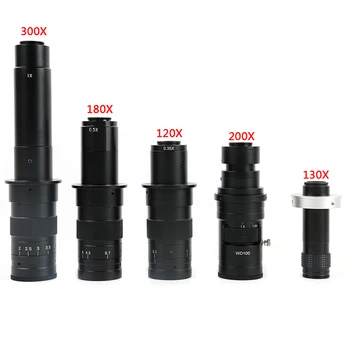Regulējams 180X 120X 300X 200X 130X Tālummaiņas C mount Objektīvs X 0.7~4.5 X Palielinājums, 25mm Par HDMI USB Nozares Video Mikroskopa Kamera