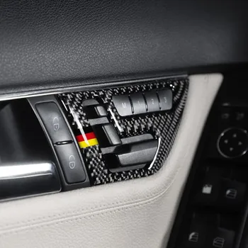 Oglekļa Šķiedras Auto Durvju Pogas Sēdekļa Regulēšanas Paneļa Vāku Apdare 2gab Priekš Mercedes Benz C Class W204 C180 200 300 2007. - 2013. gadam