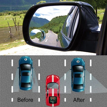 1PC 360 Grādu Plats Leņķis Regulējams HD Automašīnu Atpakaļskata Izliekta Spoguļa Auto Atpakaļskata Atpakaļ Spogulis Transportlīdzekļa Blind Spot Universālā Daļas