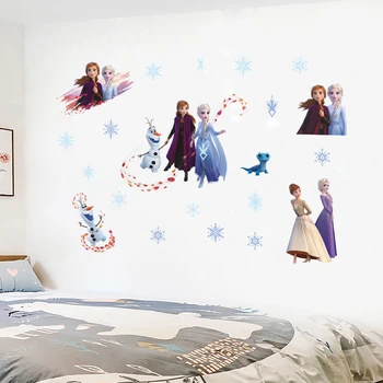 30*60cm disney saldēti princese elza anna olaf sienas uzlīmes bērnu istabas mājas dekoru karikatūra sienas uzlīmes diy pvc sienas māksla