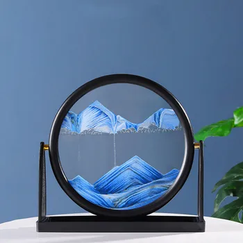 Radošā Trīsdimensiju Plūstošās Smiltis Krāsošana Apdare, Dzīvojamā Istaba Mājas Apdare Darbvirsmas Dekompresijas Stikla Smilšu Pulkstenis