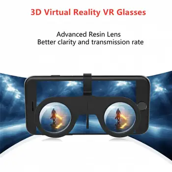 Mini Salokāma 3D Virtuālās Realitātes VR Brilles Samsung Galaxy S8 S9 Plus Xiaomi Viedtālrunis 3d Filmas 3D Stikla Lēcu Vrbox Kaste