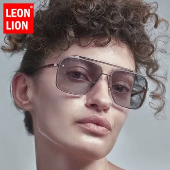 LeonLion Lielgabarīta bez apmales Saulesbrilles Sieviešu Retro Brilles par Vīriešiem/Sievietēm, Luksusa Zīmolu Brilles, Sieviešu Spoguļi Lentes De Sol Mujer