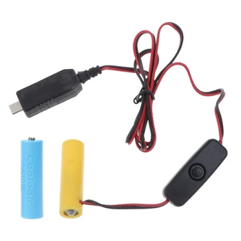 C5AE USB C 3 V Barošanas Adapteris AA Baterijas, Aizstāt 2gab 1,5 V AA Baterijas