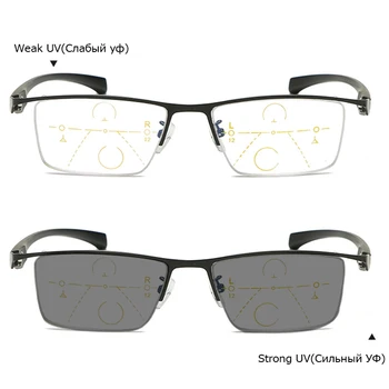 Jaunu Progresējoša multifokāla Photochromism lasīšanas brilles vīriešiem smart zoom lasīšanas brilles sievietēm tālu pie redzes brilles ar lietā