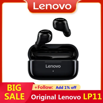Sākotnējā Lenovo LP11 TWS Bluetooth Austiņas In-Ear Bezvadu Austiņas HiFi Stereo Skaņas Austiņas Touch Kontroli Earbuds ar Mic