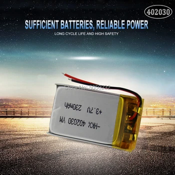 1pc 200mah 3,7 V 402030 Litija Polimēru Li-Po Akumulatoru GPS MP4 Kamera Power Bank Tablete Elektriskās Rotaļlietas PAD DVD Lipo šūnas