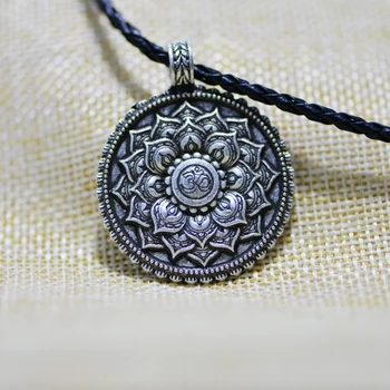LANGHONG 1GB Tibetas Garīgo Kaklarota Jogas Mandala Kaklarota ģeometrija amuletu Reliģisko rotaslietas