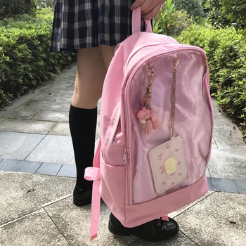 Jaunas rozā lielas ietilpības ita soma Skolas Soma lolita studentu plecu somas, lai Pusaudzis meitenes Dizaineru Sieviešu mugursoma Neilona audums