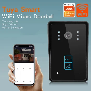 1080P Smart Video Durvju WiFi Tuya App Mobilā Tālruņa Zvanīt uz Balss Komunikāciju Sistēma Durvju Skatītāju Nakts Redzamības Foto Durvju Zvanu