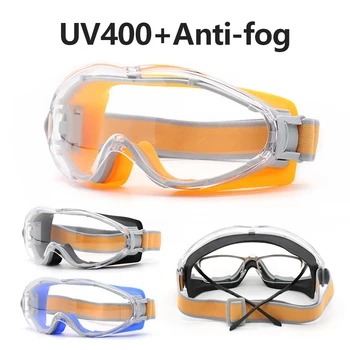 HD drošības brilles anti-miglas darbu, aizsargbrilles, āra sporta pretvēja UV400 eksperimentālās griešanas splash pierādījums acu aizsardzība