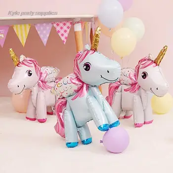 3D-trīsdimensiju Līmēšana Unicorn Balonu Apdares Happy Birthday Party Piegādes Baby Rotaļlietas Baby Dušas Balonu 377